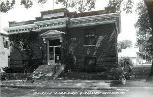 RPPC Postcard; Public Library, Grundy Center IA Grundy County LL Cook M99M