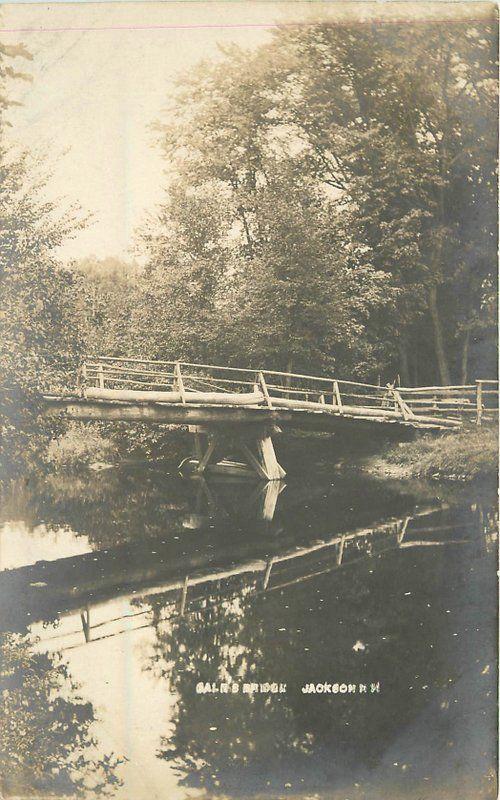 C-1910 Saln Bridge Jackson New Hampshire RPPC real photo postcard 1643 Dole