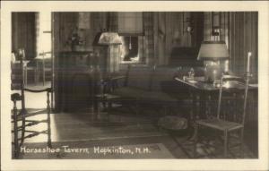 Hopkinton NH Horseshoe tavern Interior Old Real Photo Postcard