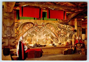 HAZELTON, B.C. Canada ~ Feast House 'KSAN INDIAN CRAFT VILLAGE 4x6 Postcard