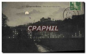 Old Postcard Uriage les Bains Night Effect in the Park