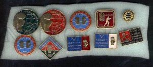 000074 BOXING set of 10 different russian pins