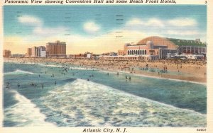 Vintage Postcard 1955 Panorama Convention Hall Beachfront Hotel Atlantic City NJ