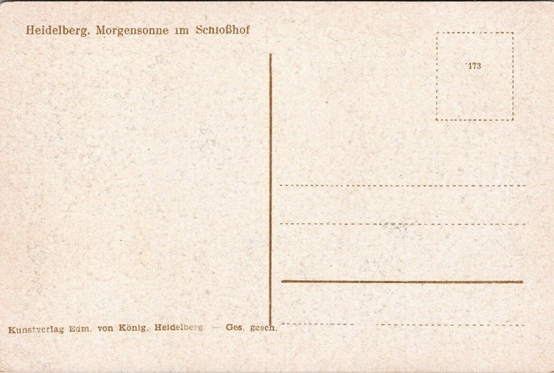 Heidelberg Morgensonne Schlobhof VTG WB Postcard UNP Unused
