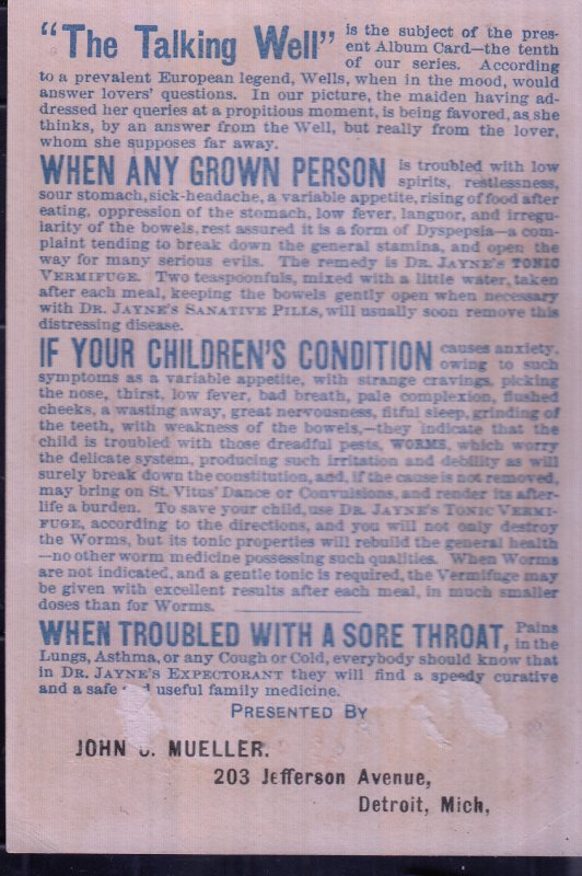 Dr. Jayne,s Sanative Pills The Talking Well