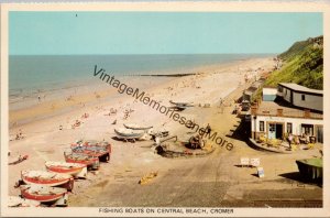 Fishing Boats on Central Beach Cromer Postcard PC244