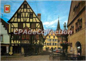 Modern Postcard Alsace (France) Turckheim (Haut Rhin) Place Turenne and his F...