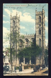 Montreal, Quebec, Canada Postcard, View Of Notre Dame Church, 1906!