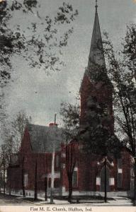 C85/ Bluffton Indiana In Postcard c1910 First M.E. Church Building