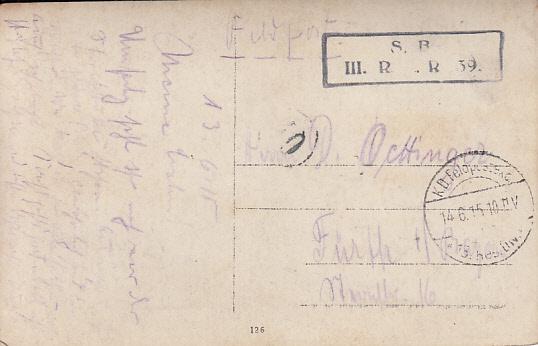 RP of German Officer on Card Posted From Field 1915