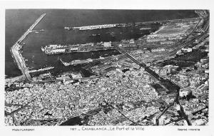 B91881 casablanca port view and town morocco  africa