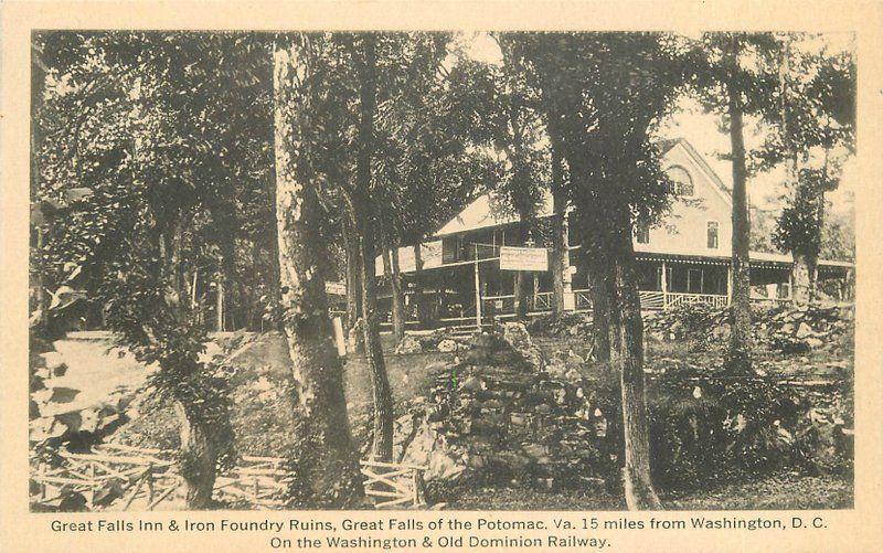 Bell Great Falls Inn Ruins C-1905 Washington Old Dominion Railroad Postcard 19