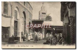 Tunisia Old Postcard Tunis Rue Sidi Ben Ziad