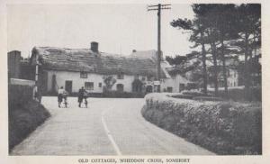 Bicycle Old Bikes Cycle Arriving at Old Cottages Wheddon Cross Somerset Postcard