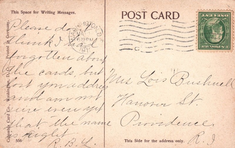 Vintage Postcard 1910 District Municipal Building Washington D.C. Structure