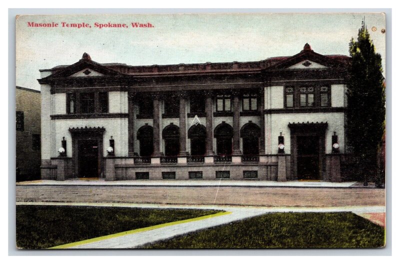 Masonic Temple Spokane Washington WA UNP DB Postcard P19