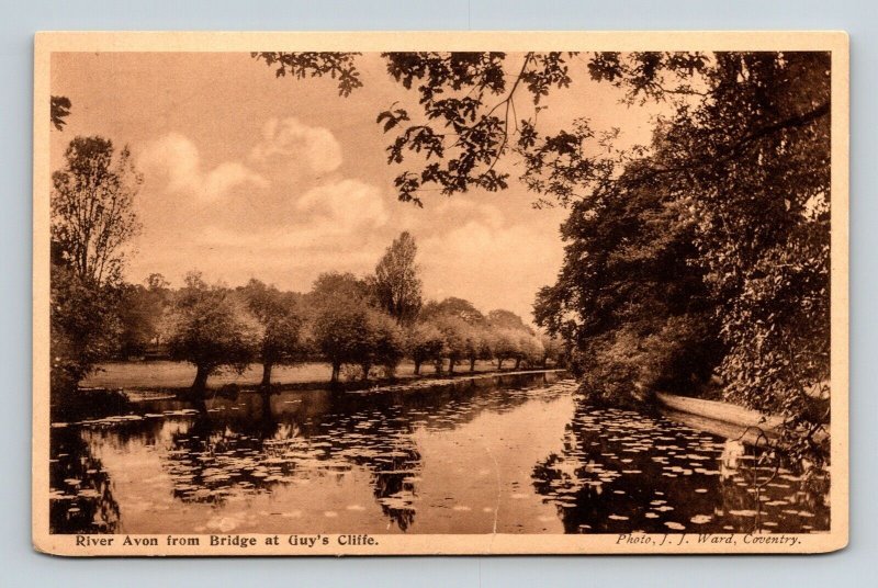 River Avon Bridge Guys Cliffe WB Postcard UNP Unused VTG Vintage Coventry 