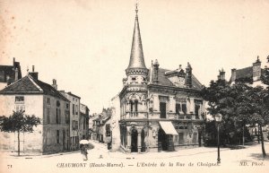 Vintage Postcard L'Entree De La Rue De Choignes Chaumont Haute-Maene