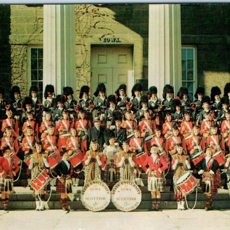 c1960s Iowa City, IA University UoI Scottish Highlanders Marching Band Hawks A38