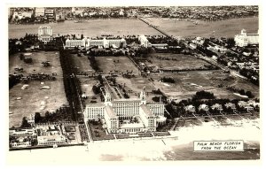 RPPC Postcard Aerial View  Palm Beach Florida 1935