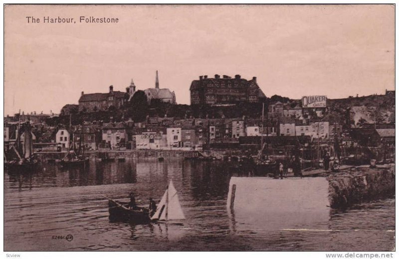 Sailboat, The Harbour, Folkestone (Kent), England, UK, 1900-1910s