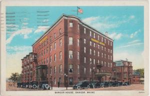 Maine Me Postcard 1929 BANGOR Bangor House Cars Hotel