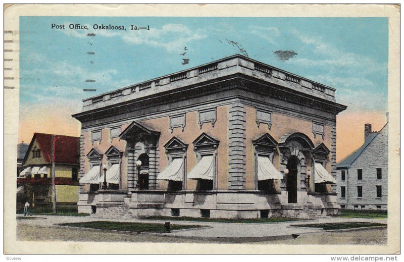 Post Office (Exterior), OSKALOOSA, Iowa, PU-1942
