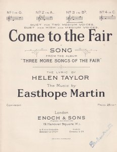 Come To The Fair Olde Easthope Martin Sheet Music