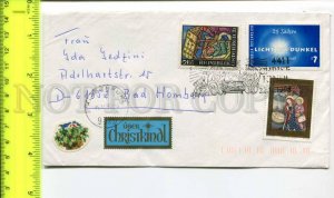 424755 AUSTRIA to GERMANY 1998 year CHRISTMAS real posted COVER w/ label