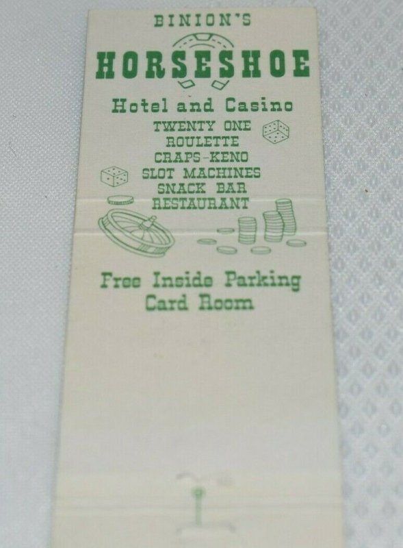 Horseshoe Hotel and Casino Downtown Las Vegas Nevada 20 Strike Matchbook Cover