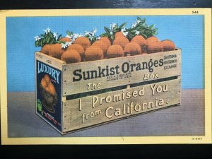 Vintage Postcard 1931 Sunkist Oranges The Box I Promised You from California (CA