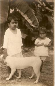 \Two little boys with Dog\ Vintage Spanish Postcard