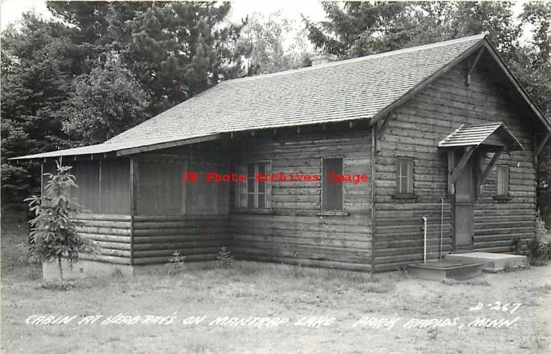 MN, Park Rapids, Minnesota, RPPC, Herb Ray's Cabin, LL Cook Photo No D267