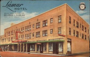 Orlando Florida FL Hotel Linen 1930s-50s Linen Postcard