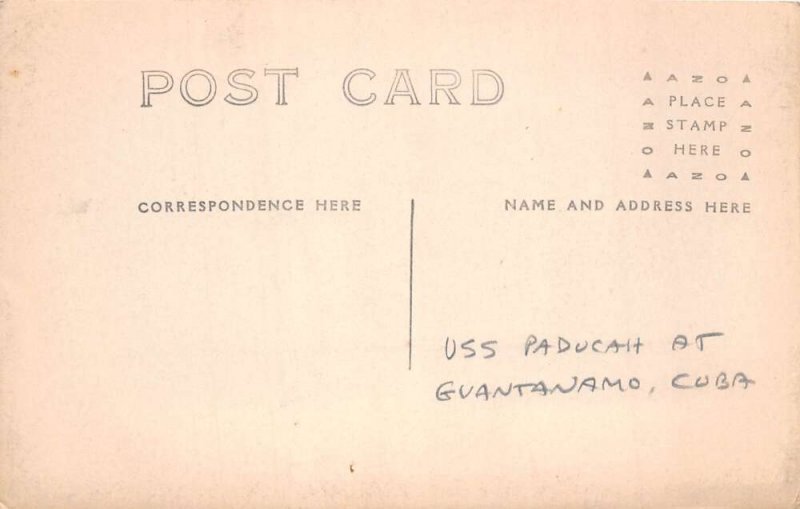 Guantanamo Cuba Fishermans Point Landing USS Paducah Real Photo PC AA102866