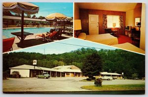 Ridgefield Motor Inn Connecticut Rooms Cocktail Lounge & Swimming Pools Postcard