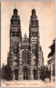 Tours La Cathedrale France Roman Catholic Church Postcard