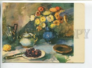 454780 USSR Latvia artist Leo Svemps still life with cherries postcard