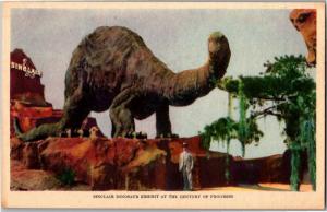 Sinclair Dinosaur Exhibit at Chicago World's Fair c1933 Vintage Postcard O12