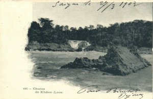 PC CPA LAOS, INDOCHINA, CHUTES DE KHONE, (b23386)