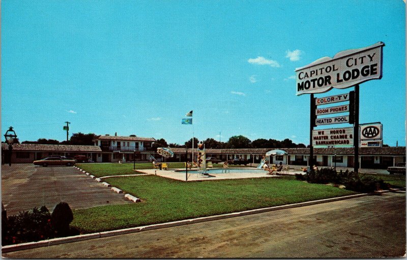 Vtg 1970s Capital City Motor Lodge Dover Delaware DE Chrome Postcard