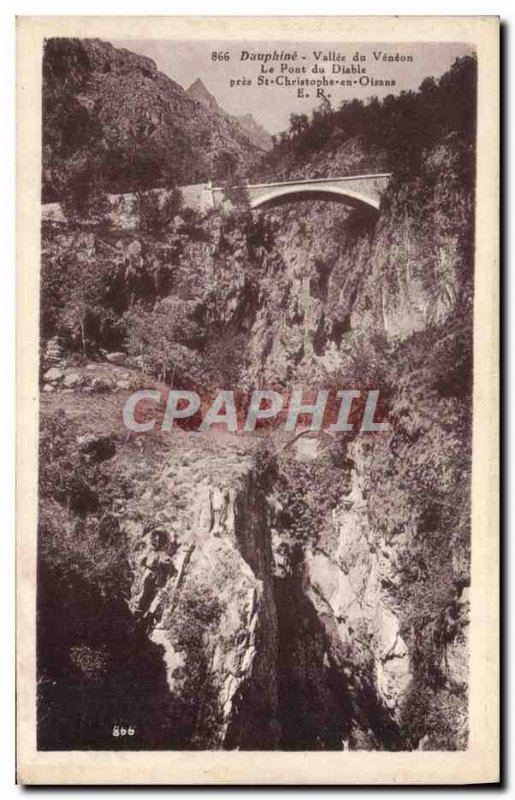 Old Postcard Vallee du Dauphine Veneon The Devil's Bridge Near Saint Christop...
