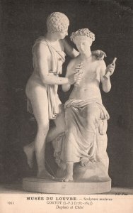 Vintage Postcard 1910's Musee Du Louvre Sculpture Cortot Daphnis Et Chloe Paris
