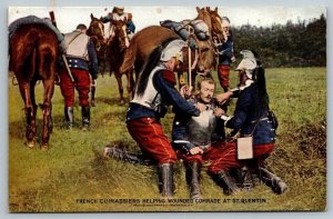 WW1  Military Medical French Cuirassiers  Wounded at St. Quentin  Postcard