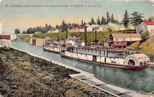 Cascade Locks Oregon 1910 Postcard Columbia River Steamers Steamboat