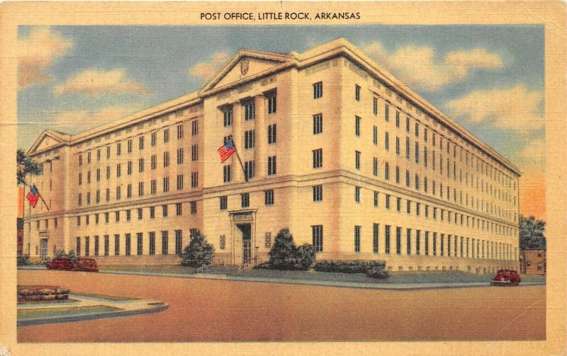 Little Rock Arkansas 1946 Postcard Post Office