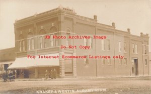 MN, Albany, Minnesota, RPPC, Kraker & Wertin Grain Business & General Store