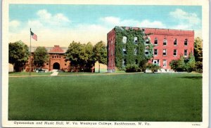 1940s Gymnasium and Music Hall Wesleyan College Buckhannon WV Postcard