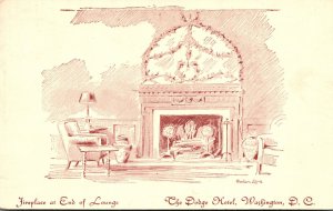 Washington D C The Dodge Hotel Fireplace At End Of Lounge 1936