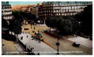 Le Havre , Blvd de Strasbourg , Trolleys